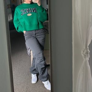 PULL& BEAR Nylon Cargo Parachute Pants in Gunmetal grey